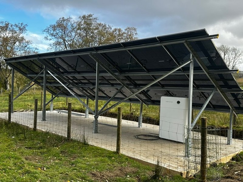 Ground mount solar PV with battery storage Threlkeld